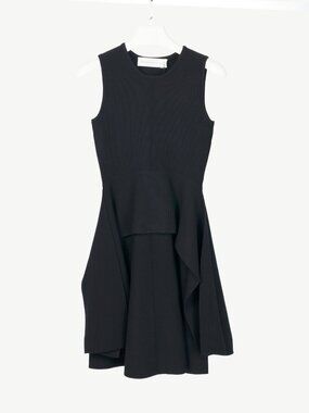 Victoria Victoria Beckham Black Compact Viscose-Blend Knit Dress